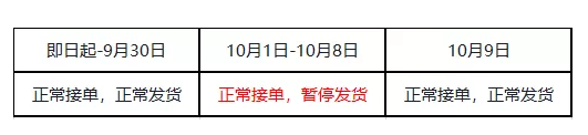 2020年台宏光电中秋国庆放假通知