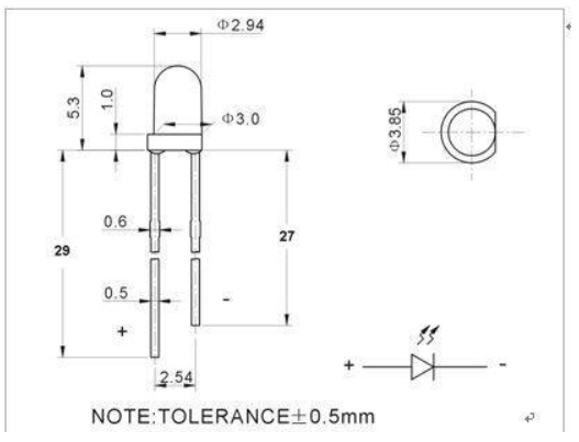 发光二极管接法示意图，发光二极管正负极图解，发光二极管接线图