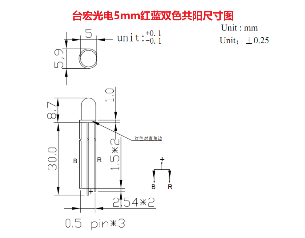 led生产灯珠厂家：双色led直插灯珠和三色直插led灯珠长短一样吗？