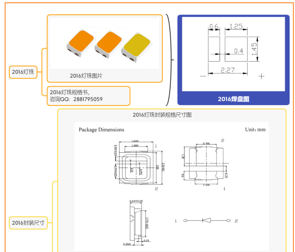 2016灯珠，2016灯珠参数，2016灯珠焊盘图?