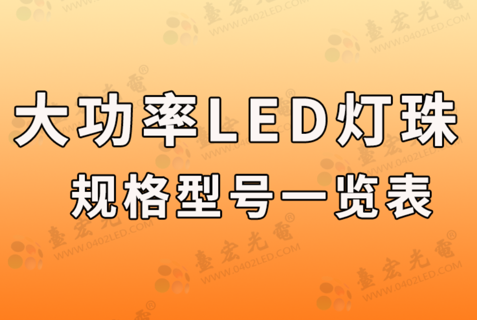 大功率led灯珠规格型号一览表(台宏光电大功率led灯珠规格型号一览表规格书)