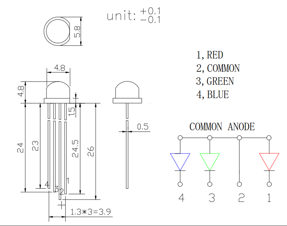 5mm草帽led灯珠参数 ，5mm直插led灯珠哪家好？5mm直插led灯珠定制