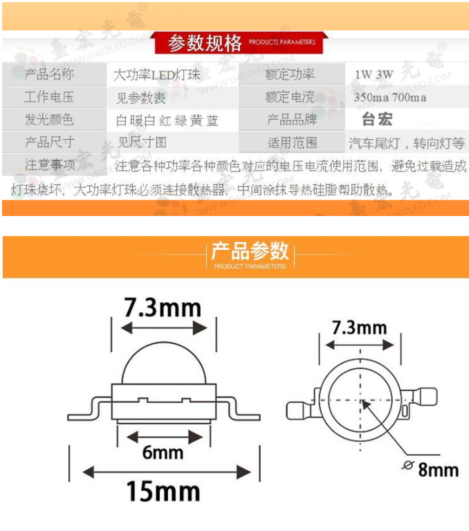 最小的led灯珠，型号、尺寸、功率是多少瓦？