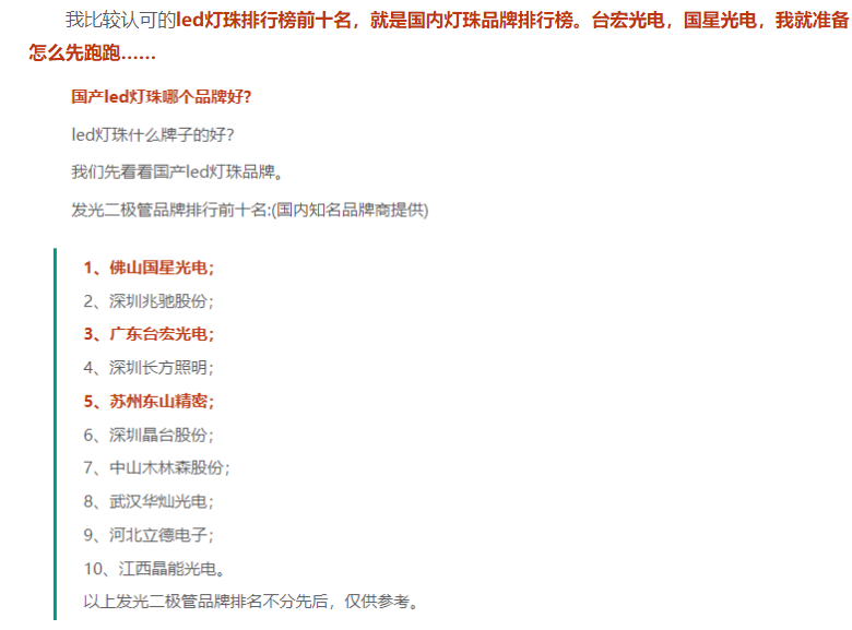led灯珠哪个牌子好?led灯珠什么牌子的好?