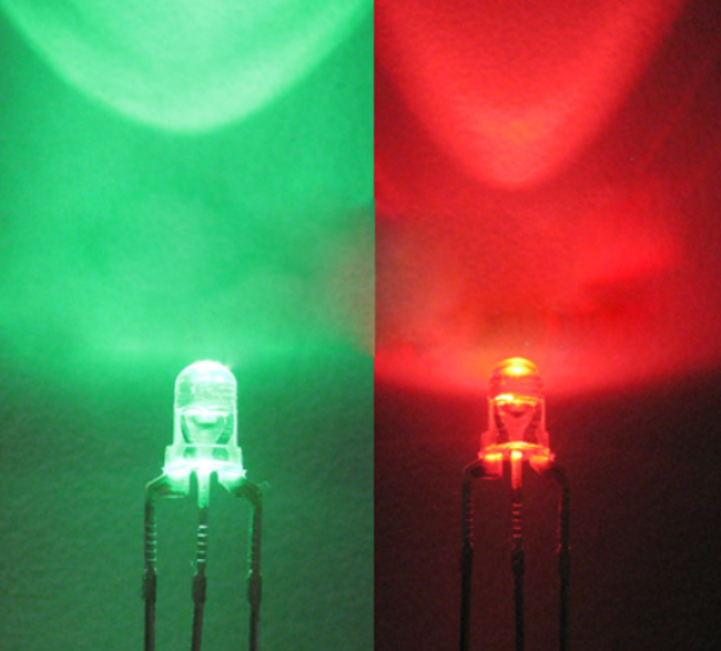 红绿双色发光二极管，红色发光二极管压降是多少？