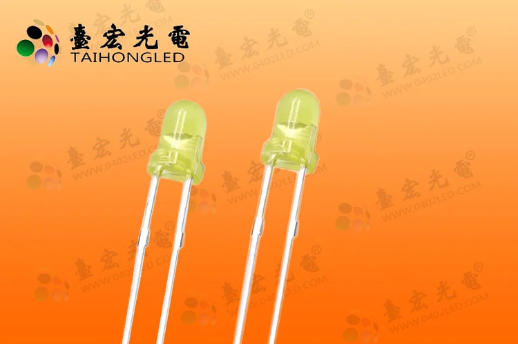 插件灯F3圆头黄发黄光led灯珠圆头 3mm黄光发光二极管