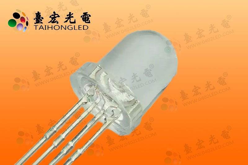 插件式10mm灯珠，10mm全彩led灯珠，F10RGB全彩灯珠-雾状透明共阳共阴750-533