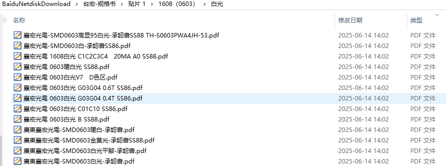 台宏光电0603贴片灯珠规格书,0603灯珠规格书，0603规格书